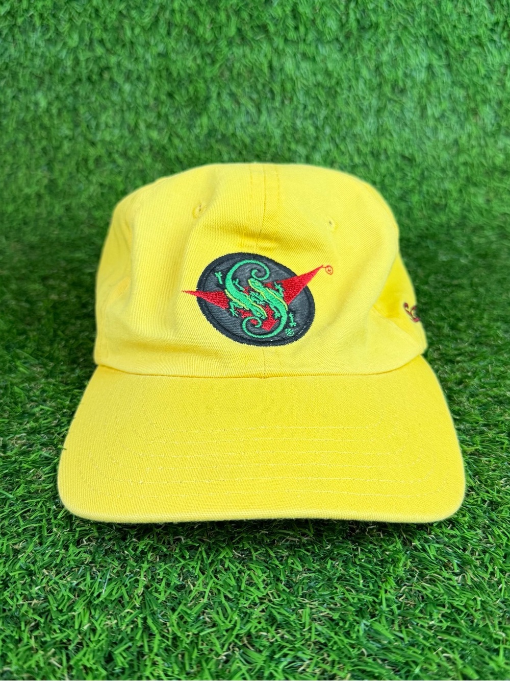 Vintage VTG Sobe Energy Drink Lizard Hat Yellow Made In USA One Size Fits Most
